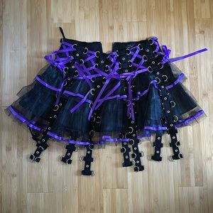 NWT Hell Bunny Purple Chai Skirt size S